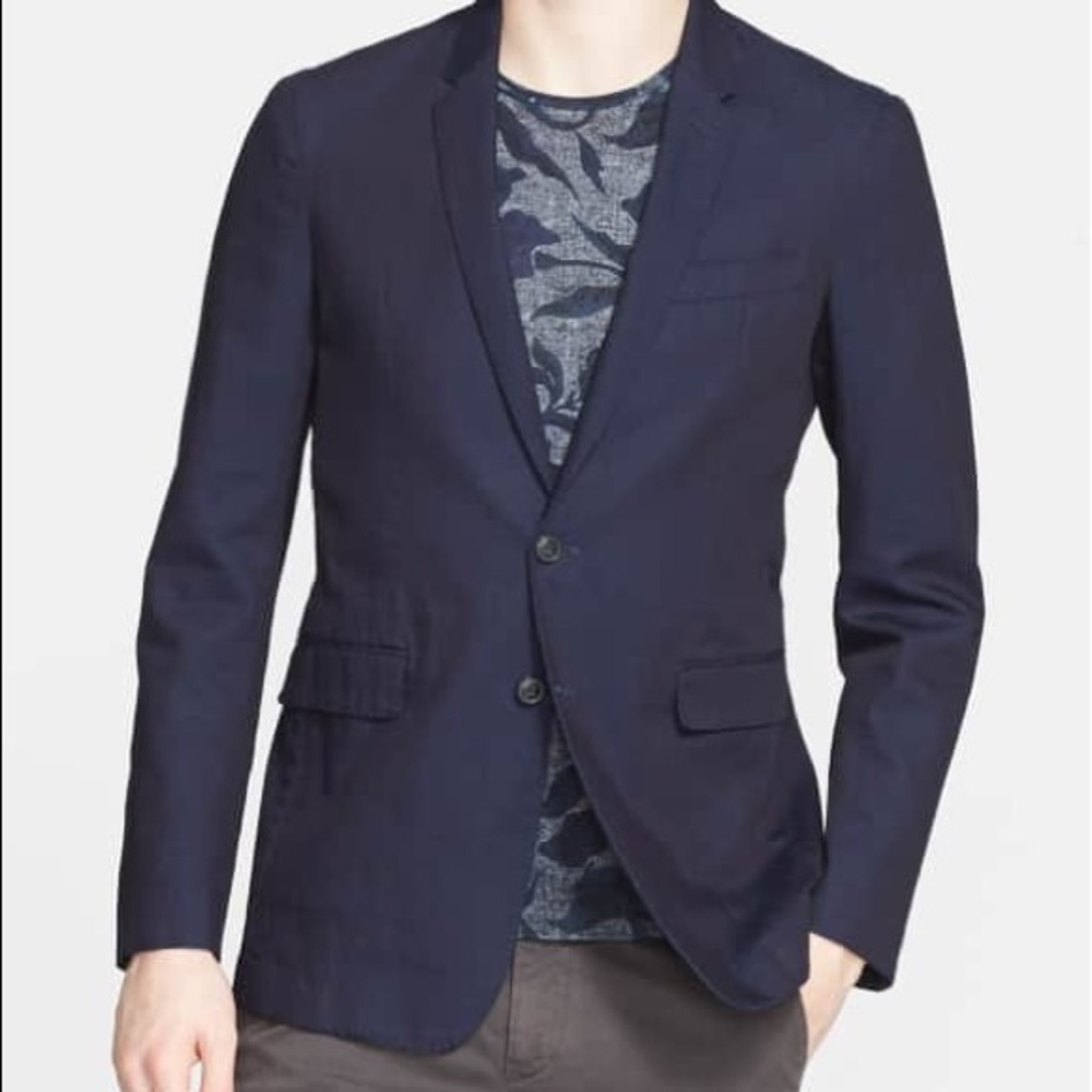 Burberry franson trim fit two button navy blazer L